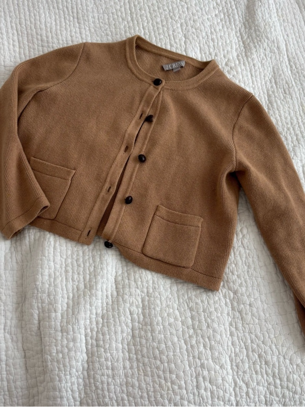 JCREW beige Cotton cardigan top